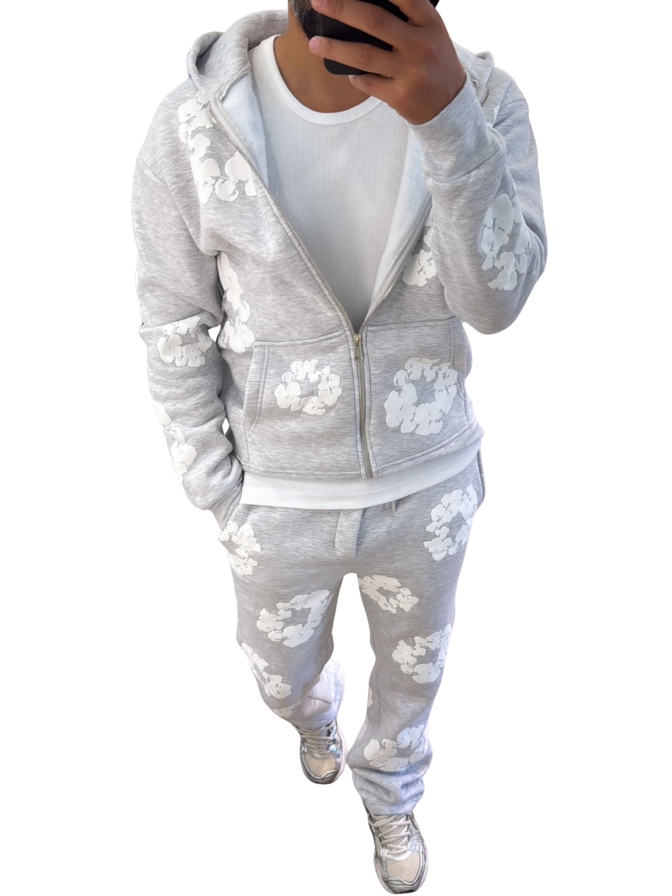 Ensemble jogging flowers