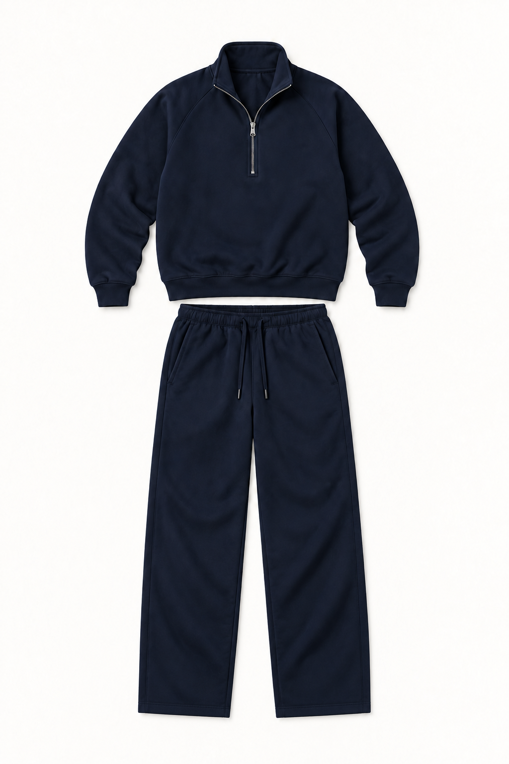 Ensemble coton Marine 1/2 zip