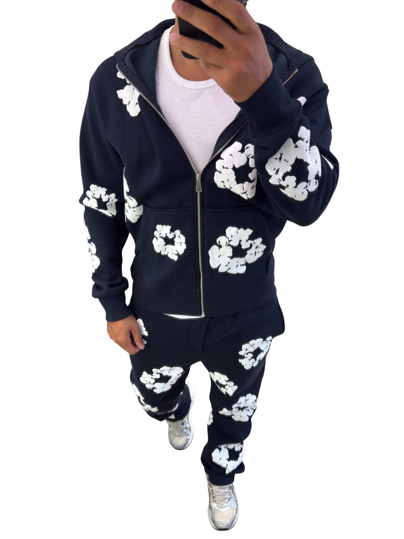 Ensemble jogging flowers